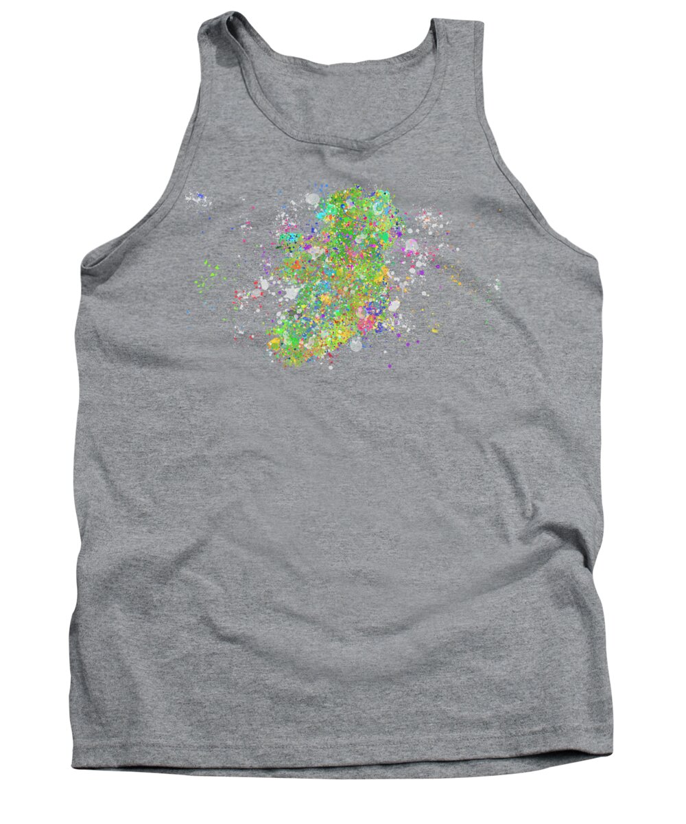Ireland Tank Top featuring the digital art Abstract Colorful Ireland by Stefano Senise