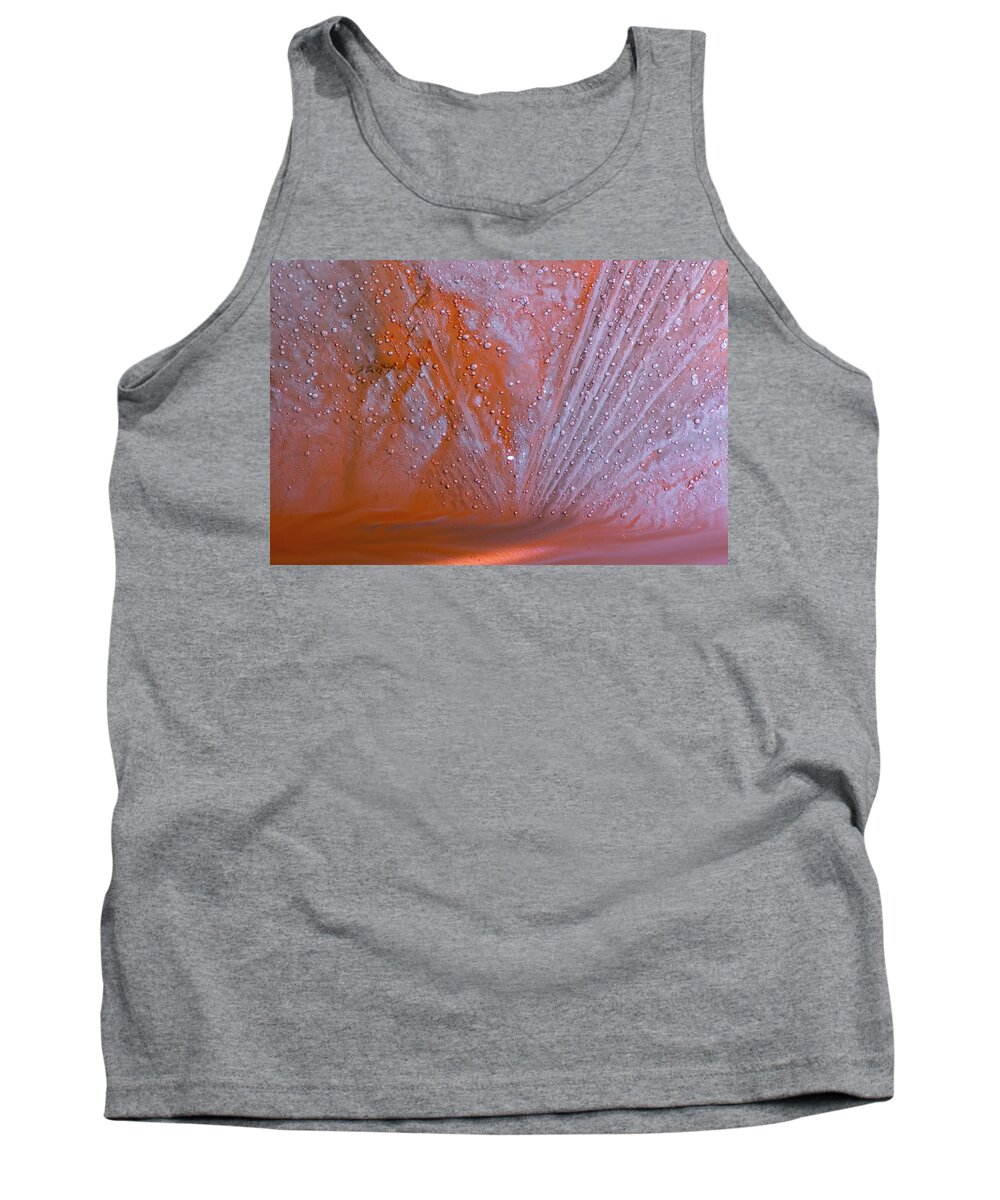 Abstract Tank Top featuring the photograph Abstract of Red Colors in Thin Ice by Charles Floyd
