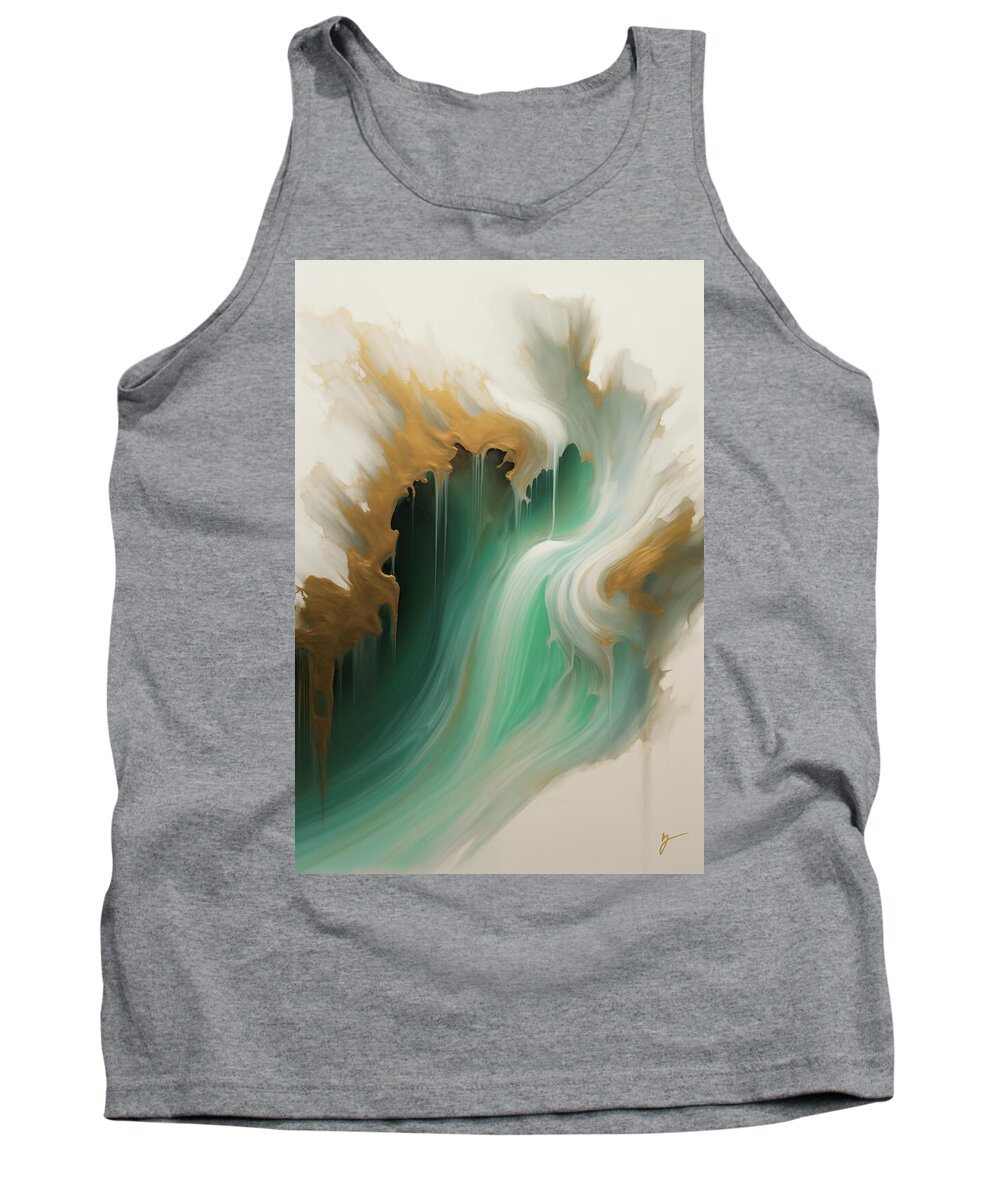 Blue Tank Top featuring the painting Abstract Riverscape 2 by Greg Collins