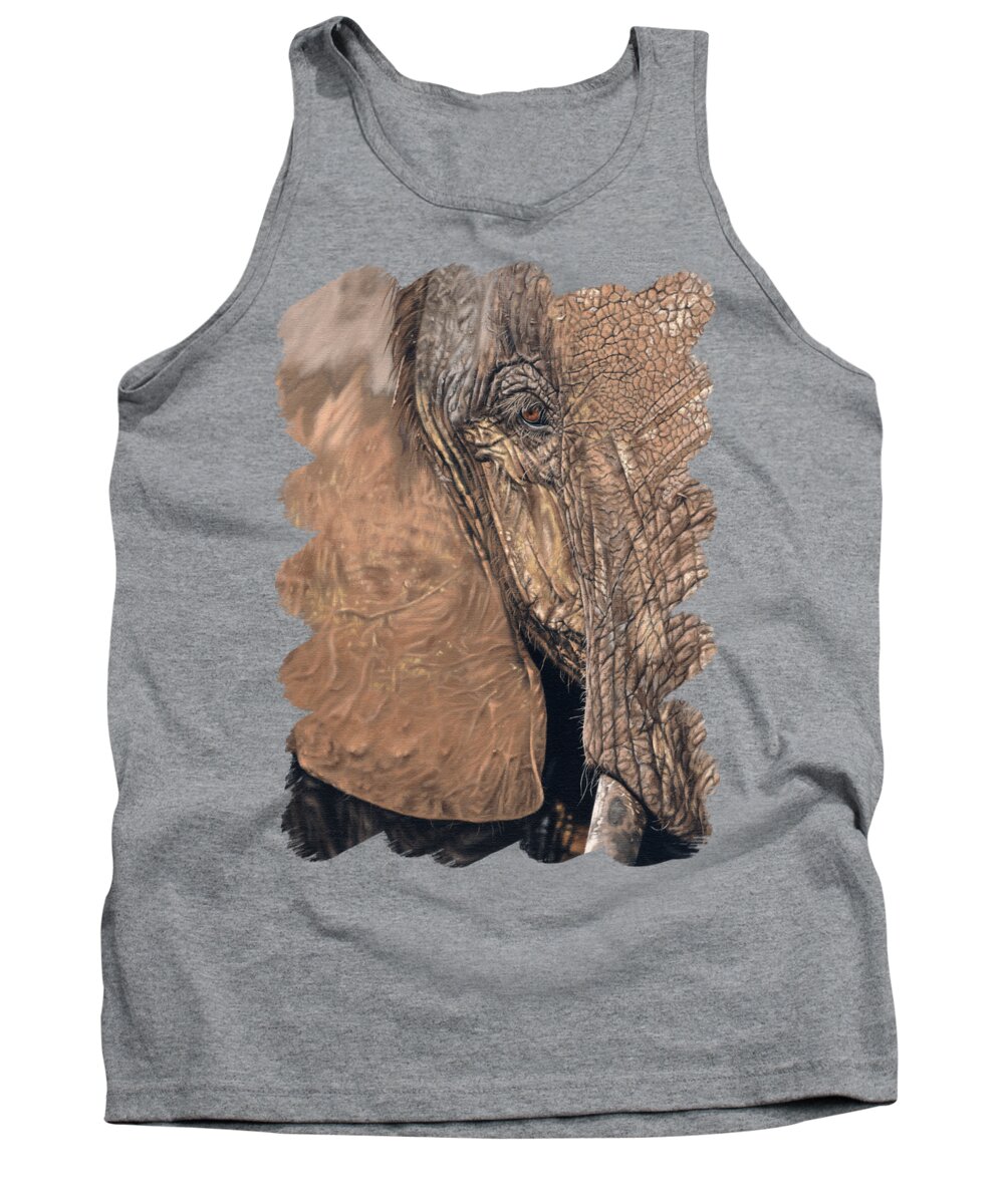 Elephant Tank Top featuring the painting African Elephant by Rachel Stribbling