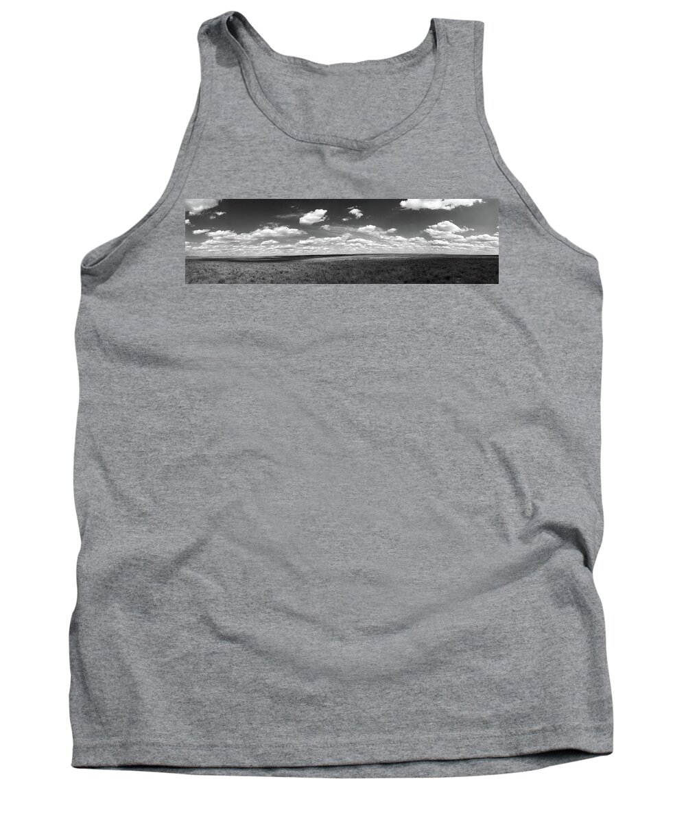 Black And White Photography Tank Top featuring the photograph Afternoon Clouds-Buffalo Lake Wild Life Refuge, Randall County, Texas by Richard Porter