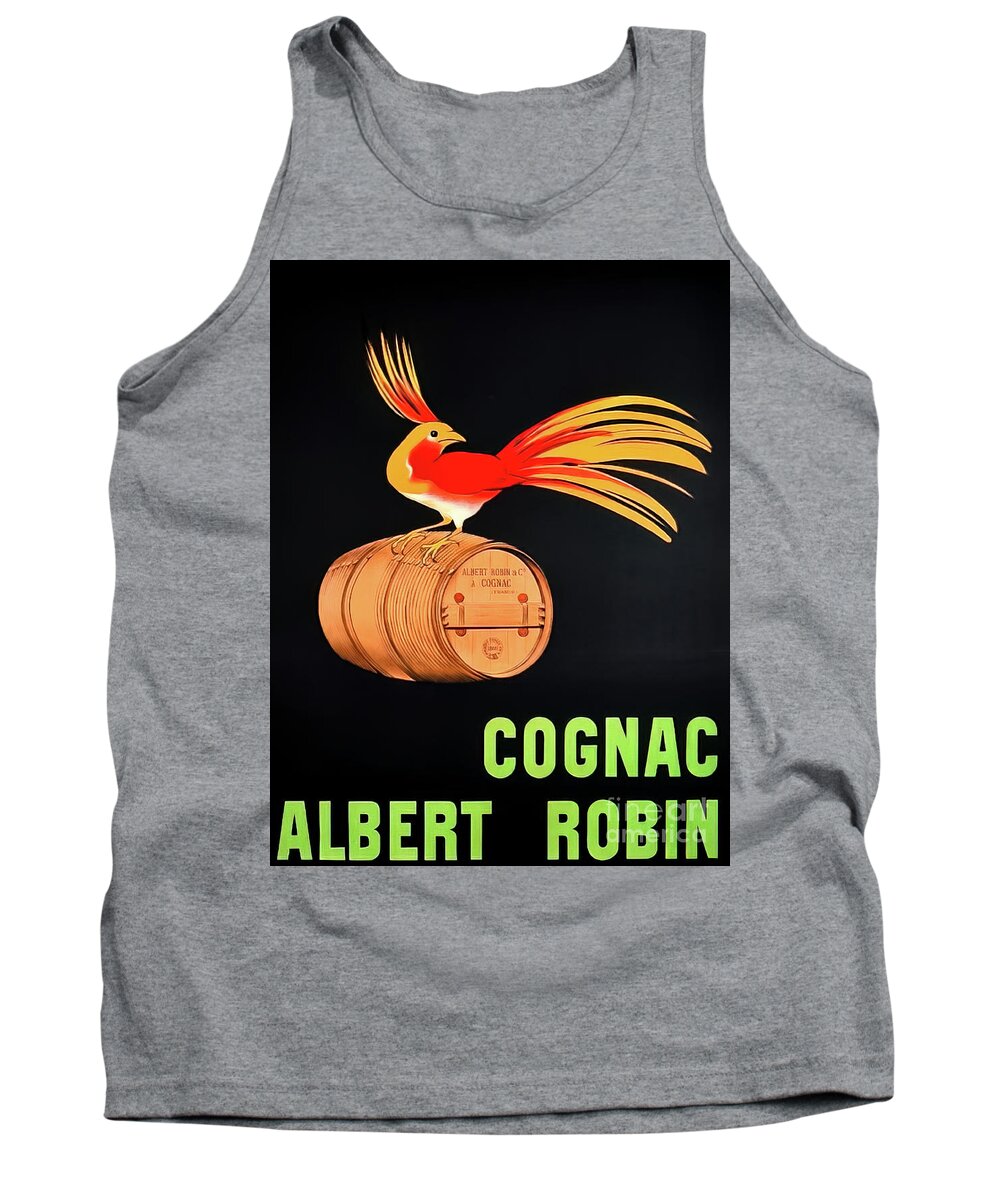 1906 Tank Top featuring the drawing Albert Robin Cognac Drink Poster 1906 by M G Whittingham