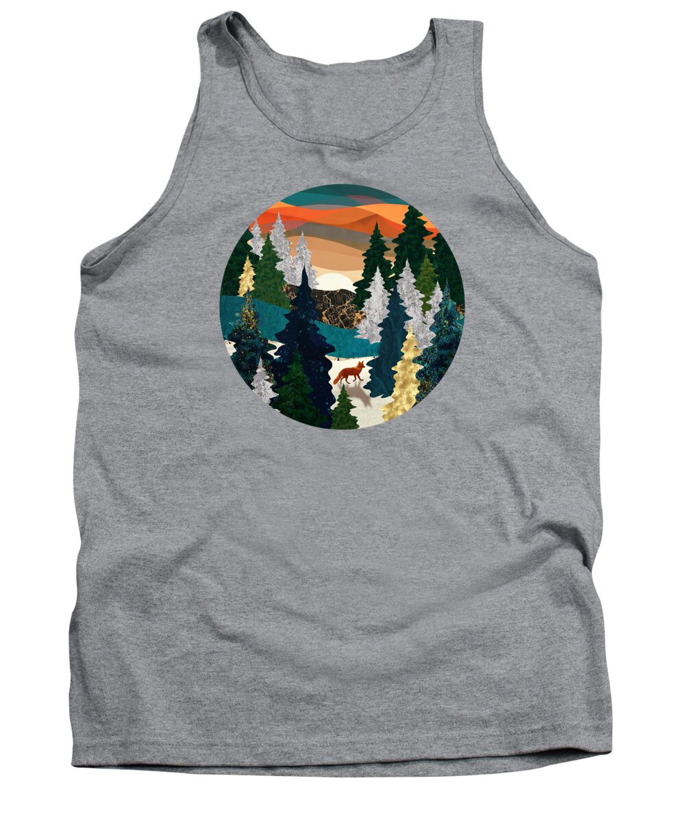 Amber Tank Top featuring the digital art Amber Fox by Spacefrog Designs