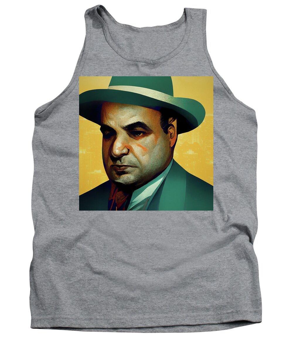 Al Capone Tank Top featuring the digital art American Gangster Capone by Dan Sproul