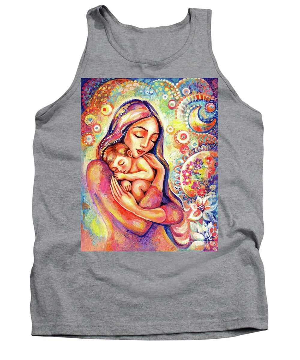 Mother And Child Tank Top featuring the painting Angel Dream by Eva Campbell