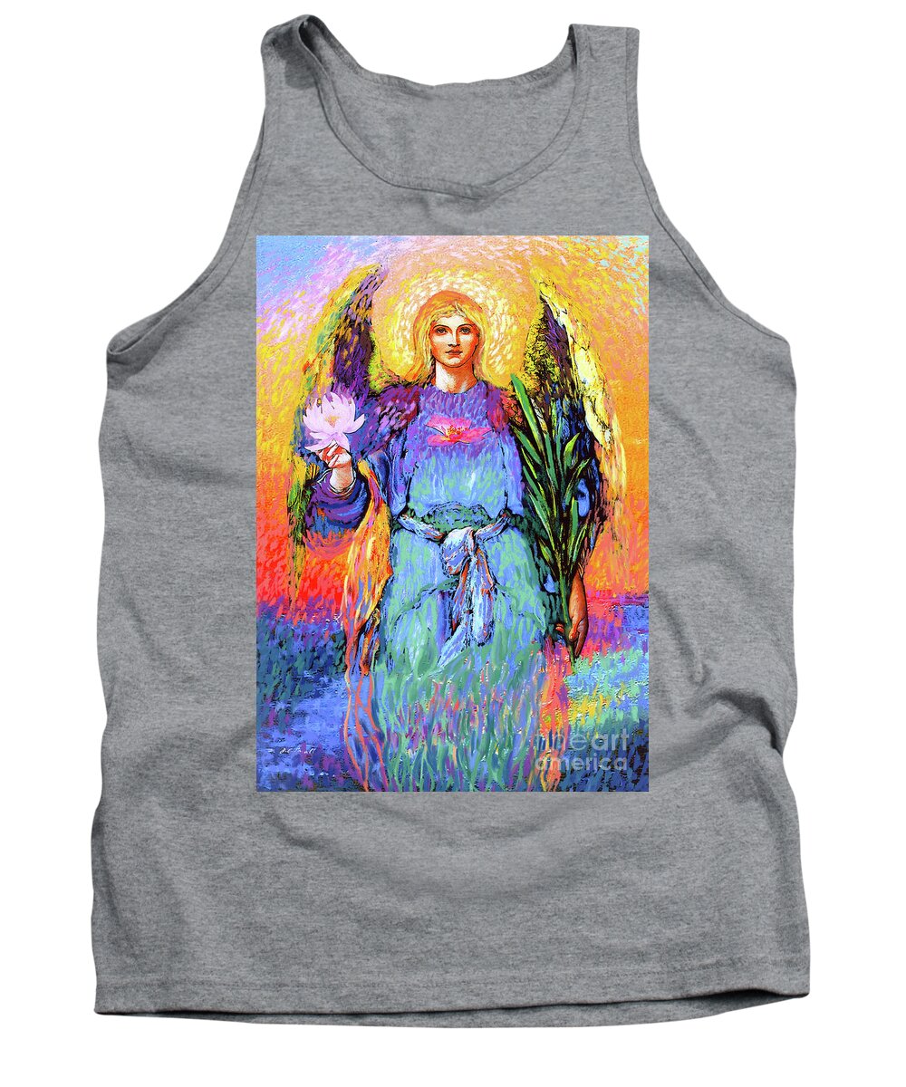 Spiritual Tank Top featuring the painting Angel Love by Jane Small