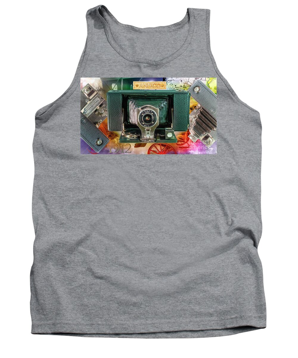 Kodak Tank Top featuring the digital art Ansco No. 3a Folding Buster Brown by Anthony Ellis