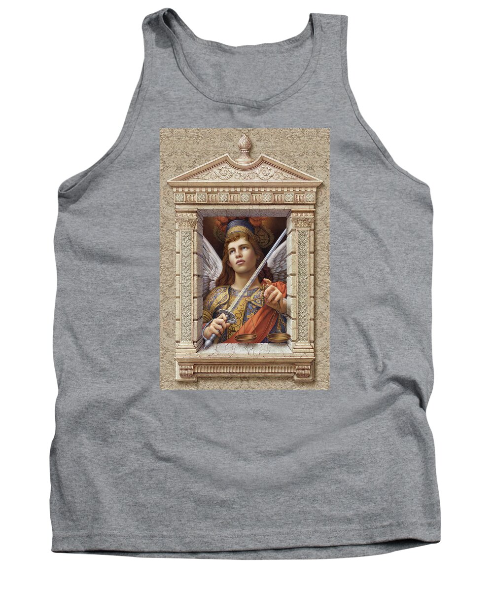 Christian Art Tank Top featuring the painting Archangel Michael by Kurt Wenner