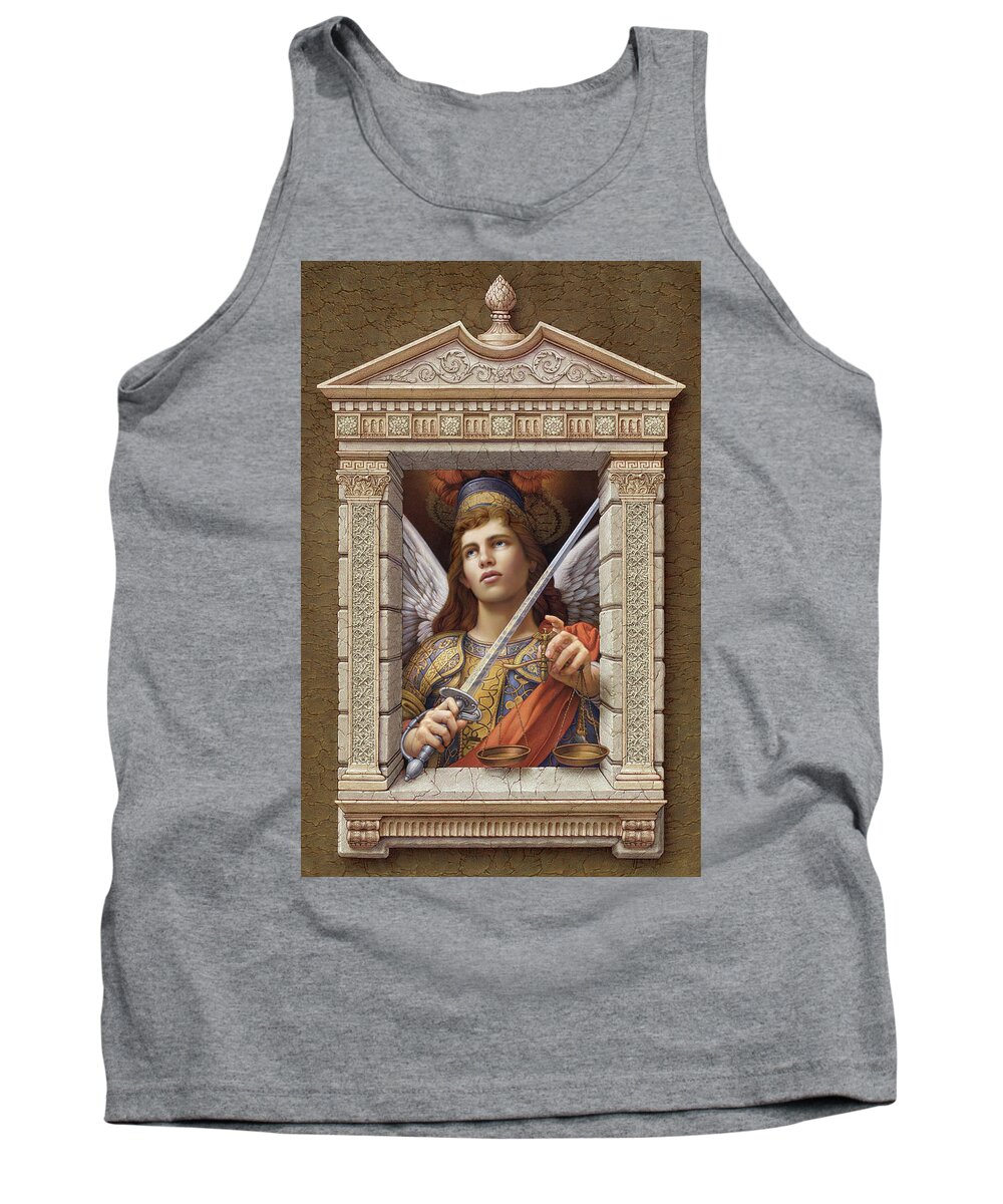 Christian Art Tank Top featuring the painting Archangel Michael 2 by Kurt Wenner