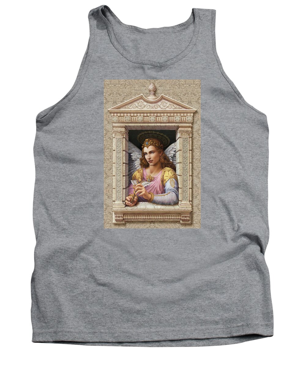 Christian Art Tank Top featuring the painting Archangel Raphael by Kurt Wenner
