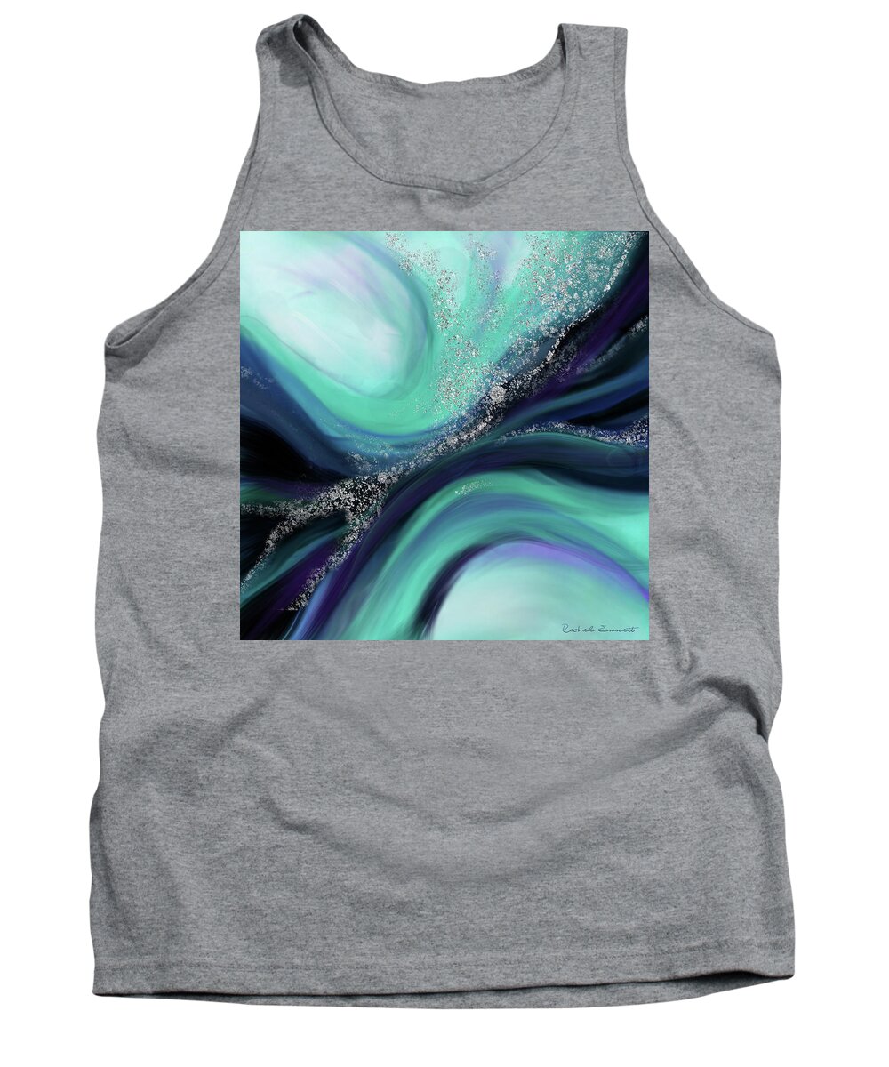 Abstract Tank Top featuring the painting Arctic Azure I by Rachel Emmett