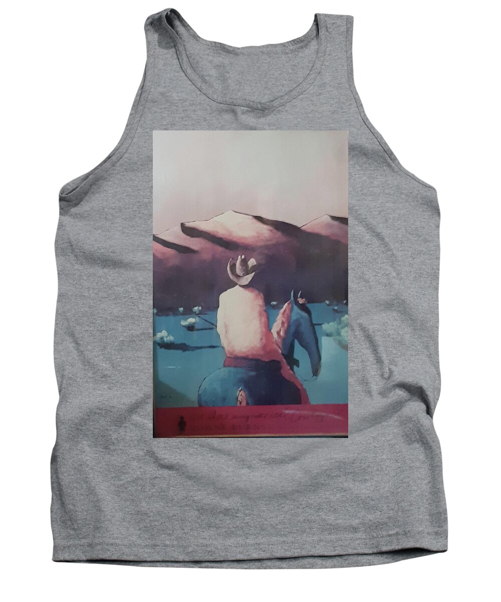Cowboy Tank Top featuring the photograph Are There Anymore Real Cowboys? by Jay Milo