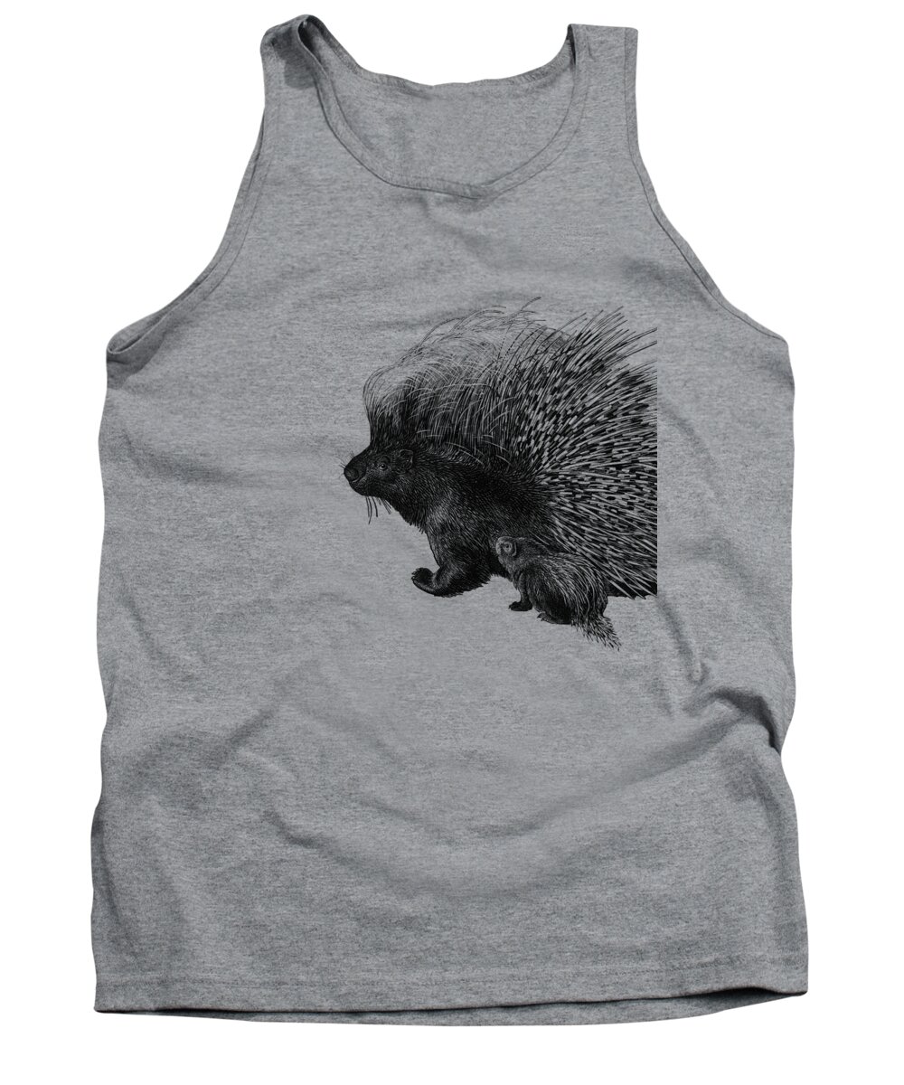 Porcupine Tank Top featuring the digital art Family Portrait by Madame Memento
