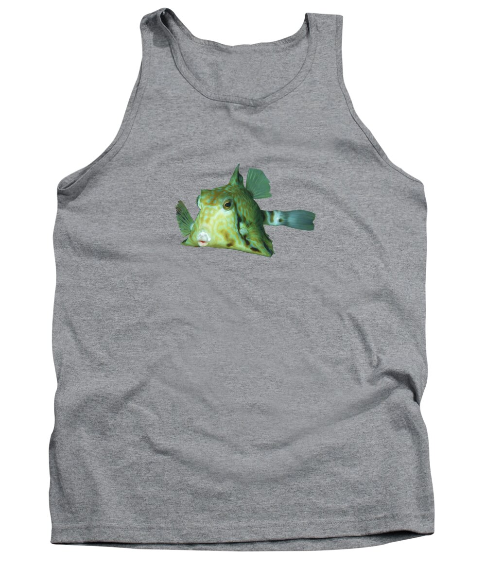 Boxfish Tank Top featuring the photograph Boxfish - You will love this photograph of that cute fish - by Ute Niemann