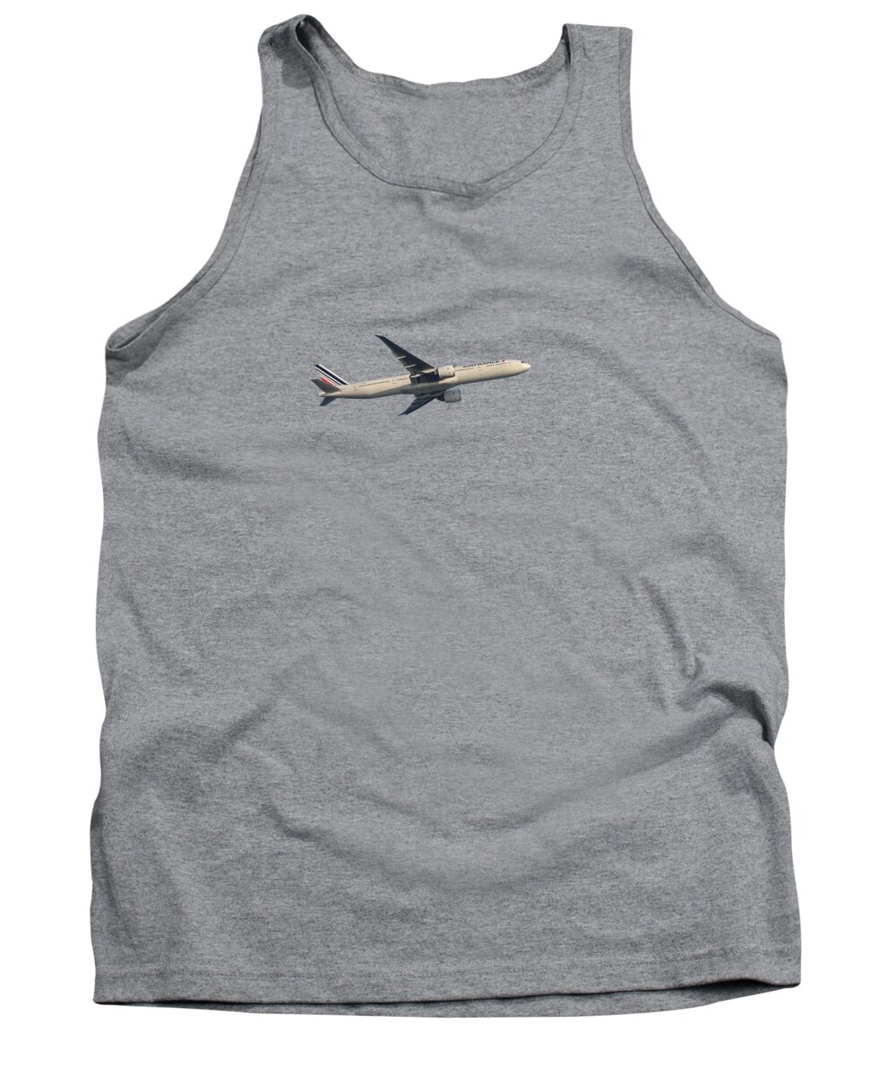 Air France Tank Top featuring the photograph Air France 777-300ER in flight by Marlin and Laura Hum