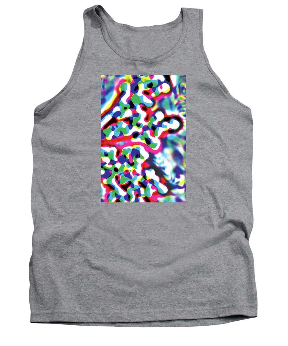 Abstract Art Tank Top featuring the digital art Primary Ripples Start by David Davies
