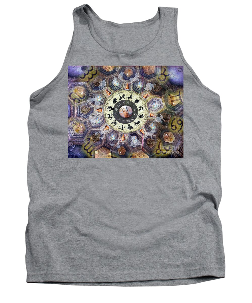 Mystic's Astrologer's Tank Top featuring the digital art Astrologer's Ceiling by Anthony Ellis