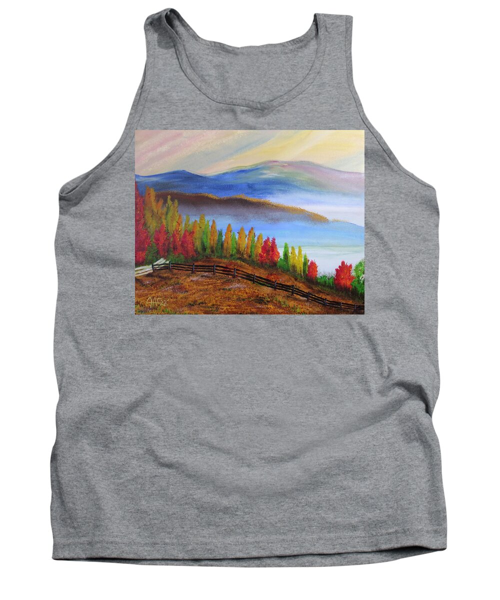 Acrylic Painting Tank Top featuring the painting Autumn Hills by J A George AKA The GYPSY