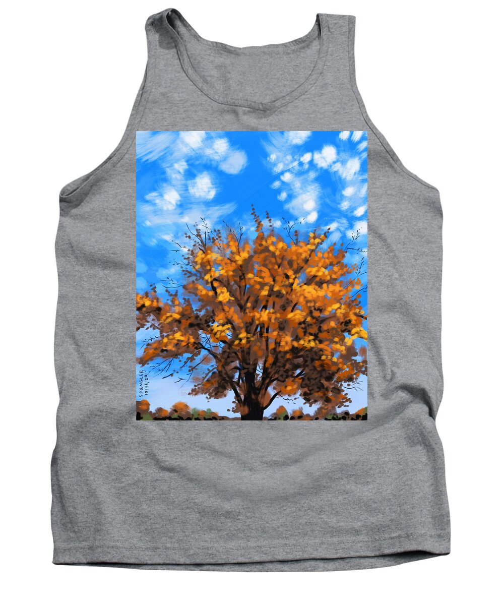  Tank Top featuring the painting Autumn sky by Susan Spangler