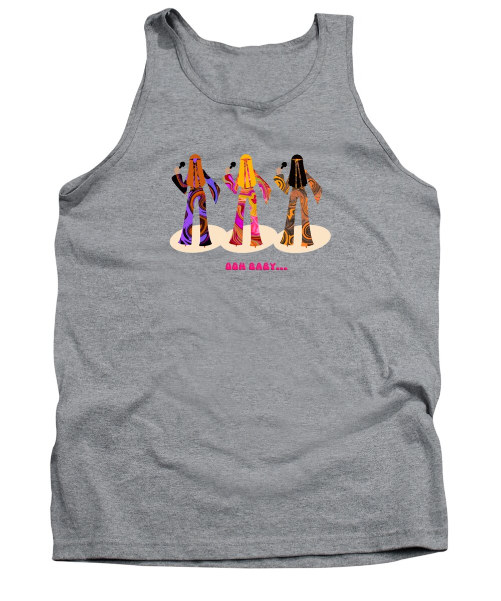 Swinging Tank Top featuring the digital art Sixties Vintage Style Singers Hippie Days by Barefoot Bodeez Art