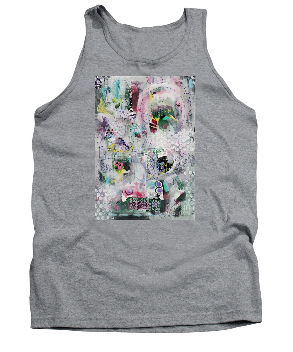 Abstract Acrylic Tank Top featuring the painting Back When by Jean Clarke