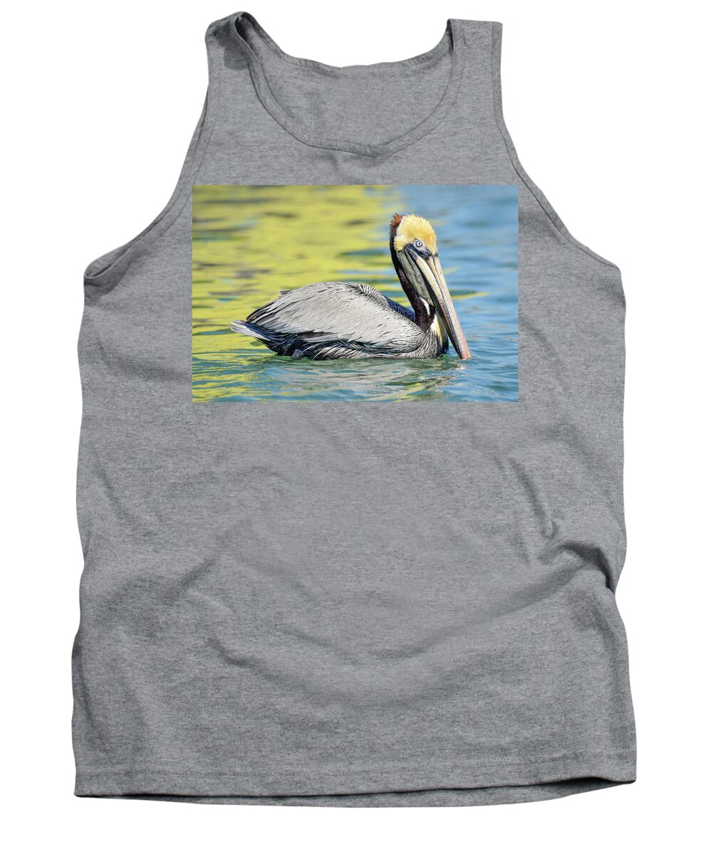 Brown Tank Top featuring the photograph Bait Stand Reflections Too by Christopher Rice
