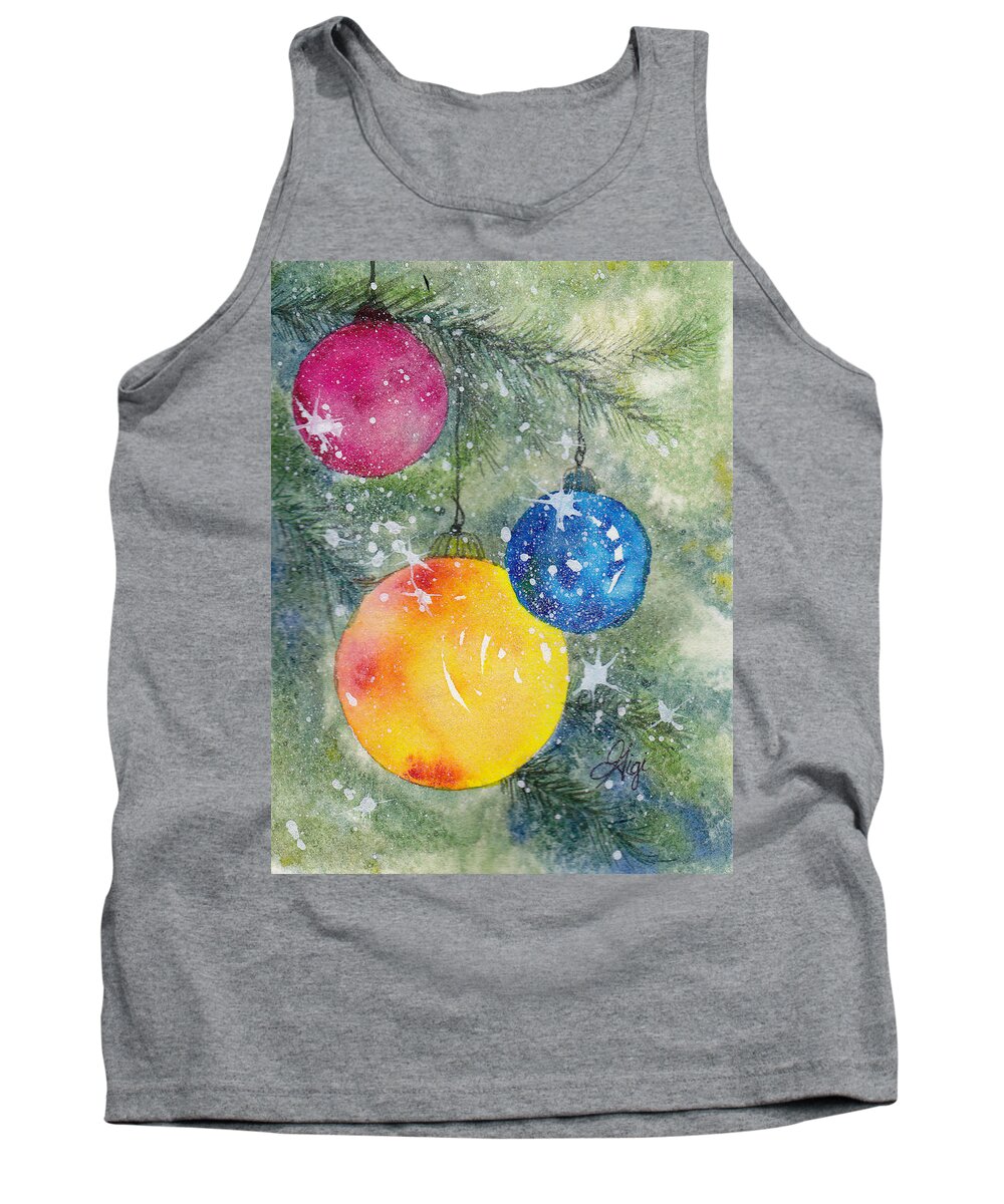 Christmas Tank Top featuring the painting Balles de Noel by Gigi Dequanne