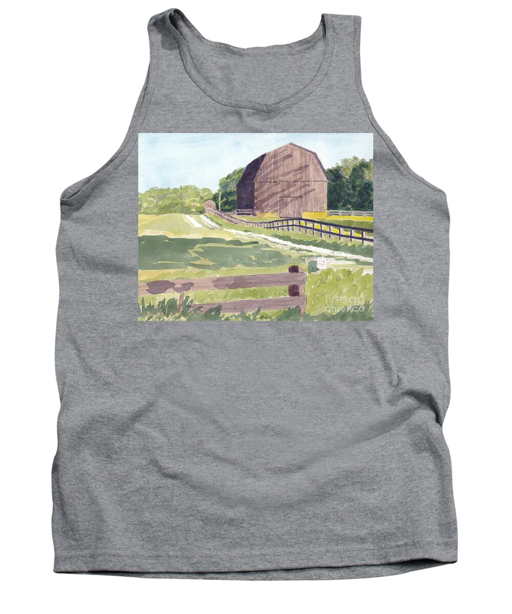 Barn Tank Top featuring the painting Barn on Bay Head Road View #2 by Maryland Outdoor Life
