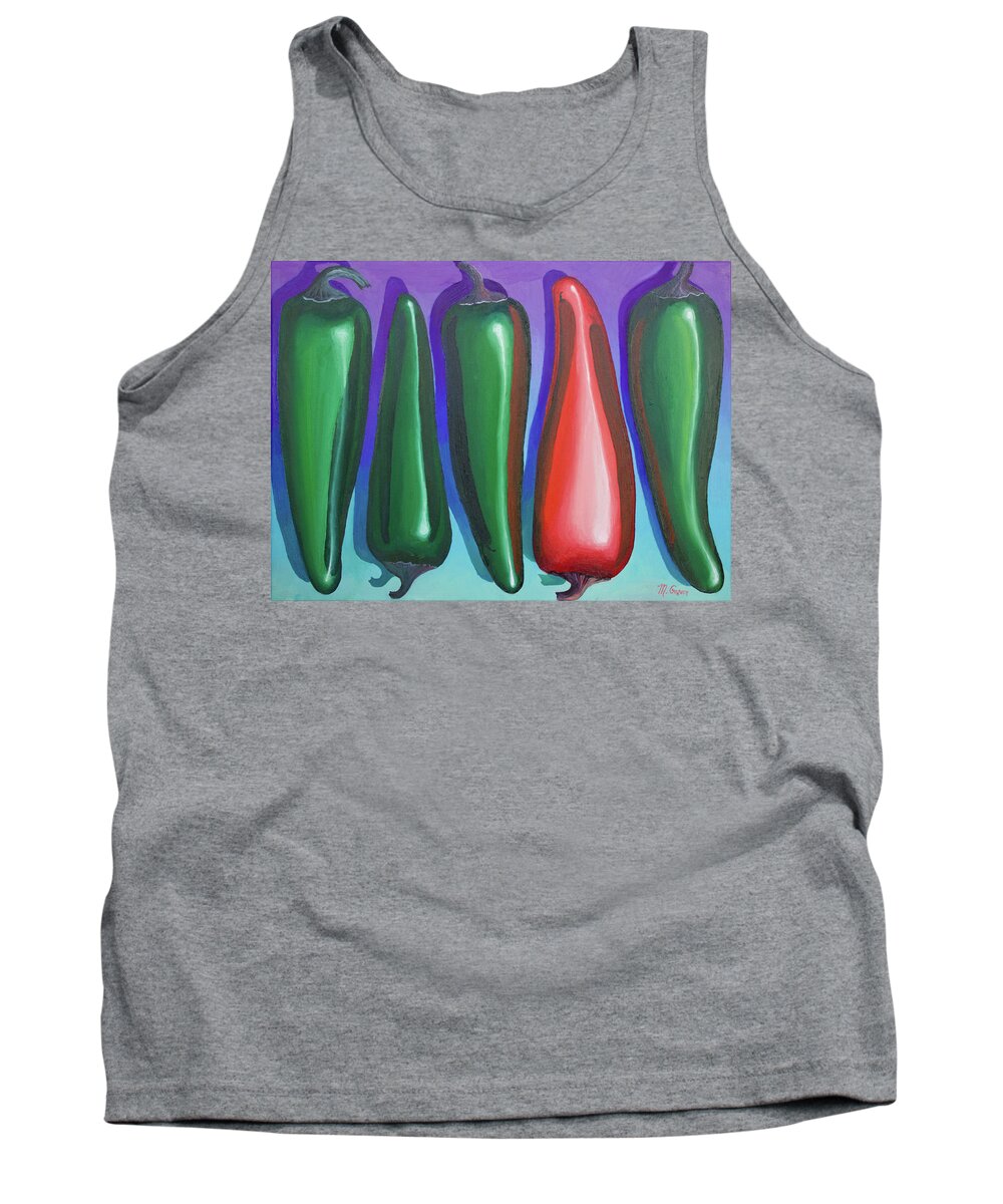 Jalapeno Tank Top featuring the painting Bazinga by Michael Goguen