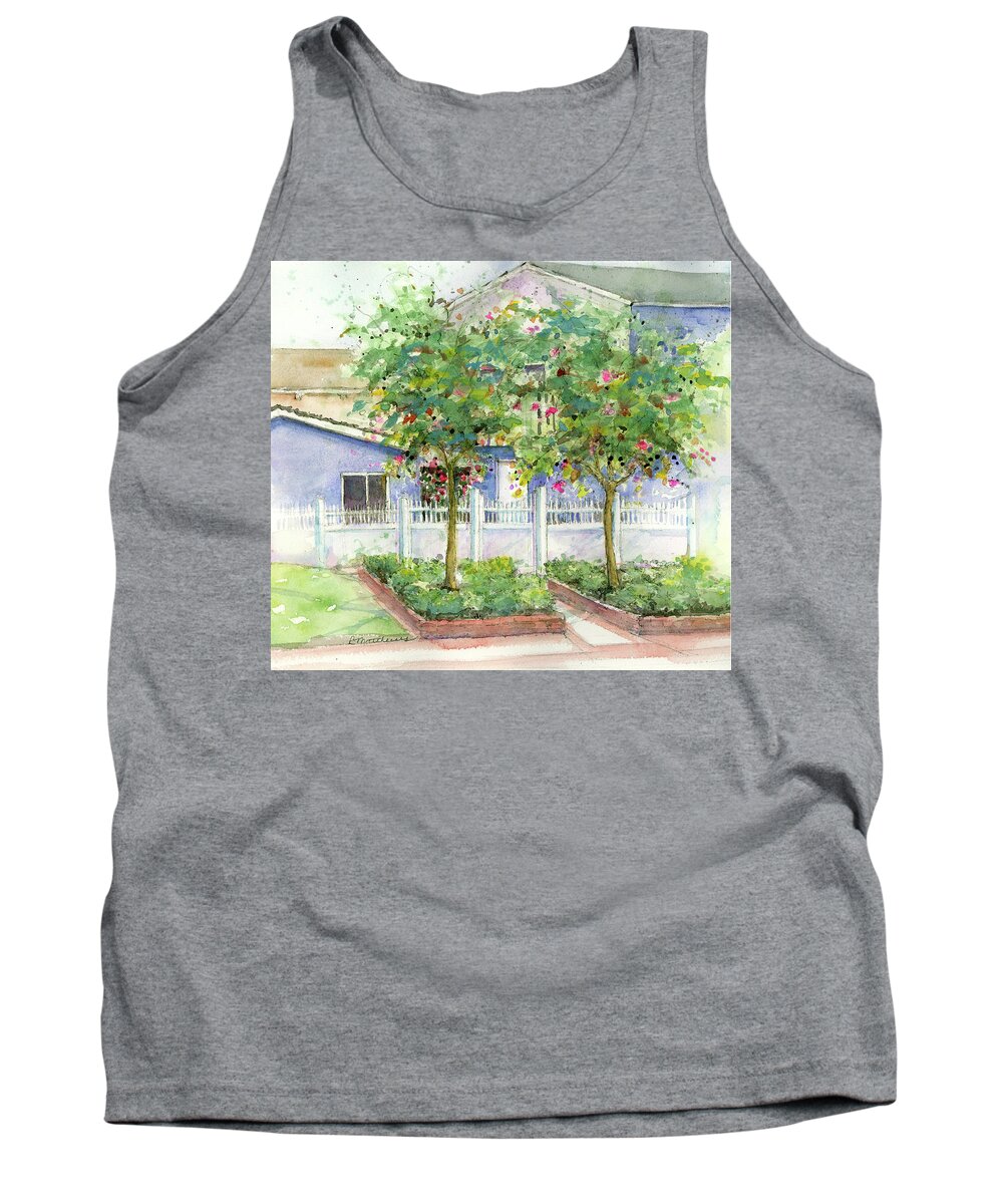 Corona Del Mar Tank Top featuring the painting Beach Cottage by Rebecca Matthews