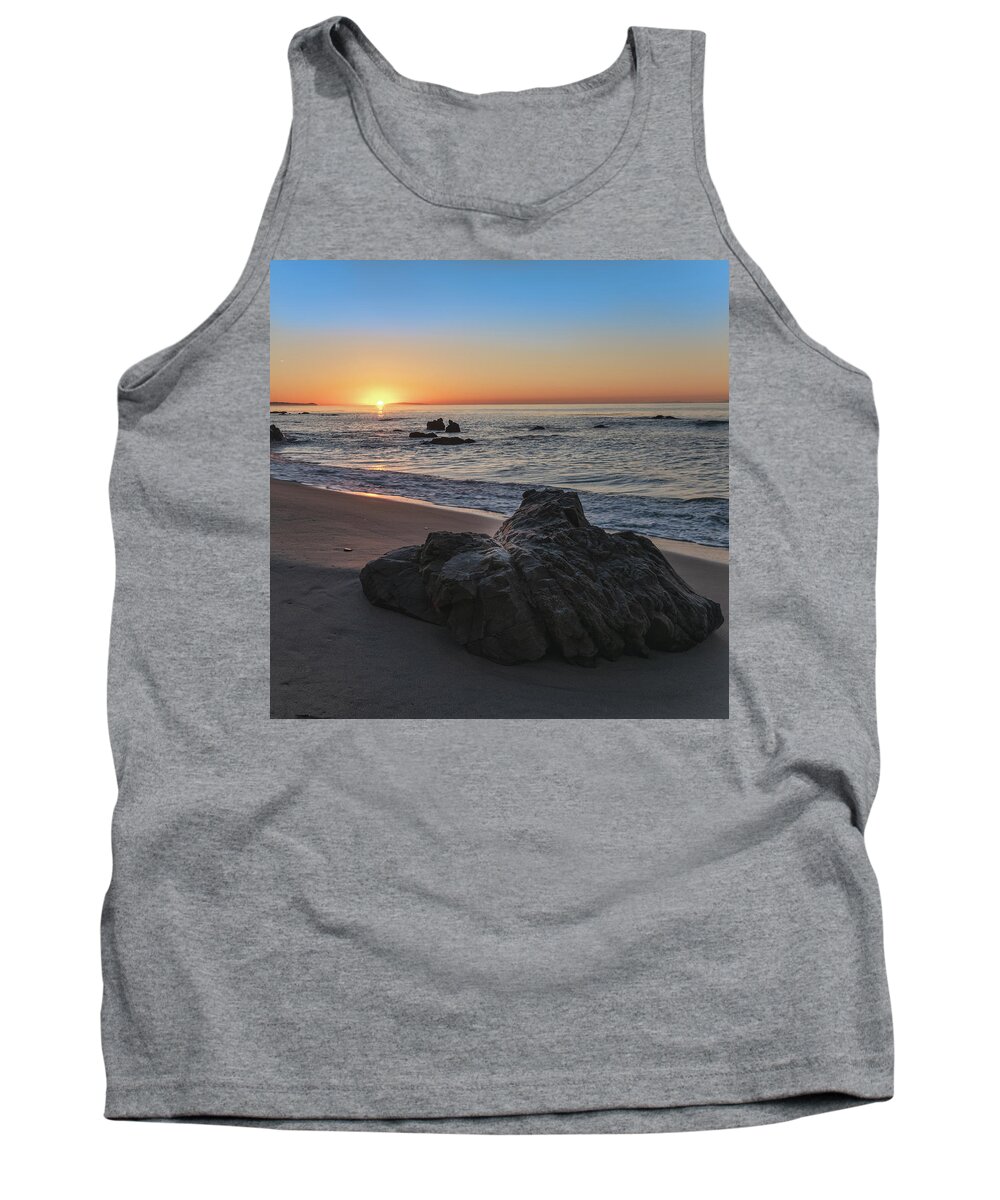 Leo Carrillo Tank Top featuring the photograph Beach Rock at Sunrise by Matthew DeGrushe