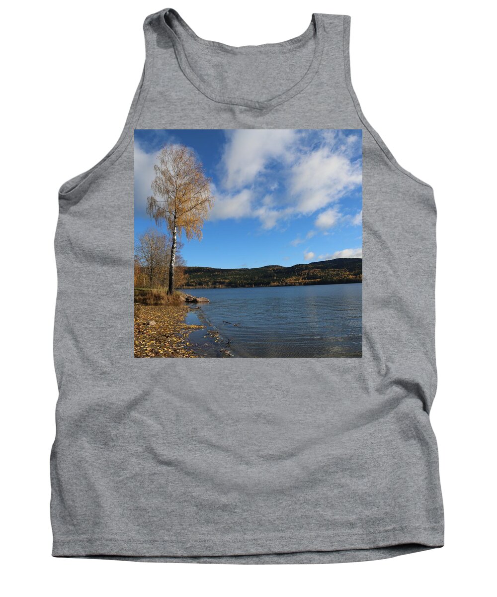 Lake Tank Top featuring the photograph Beautiful Day by the lake by Jeanette Rode Dybdahl