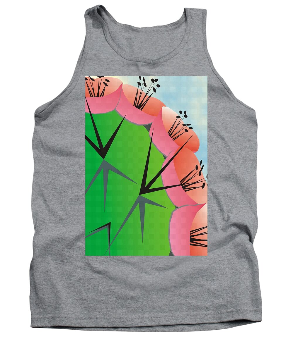 Cactus Tank Top featuring the digital art Big Cactus One by Ted Clifton