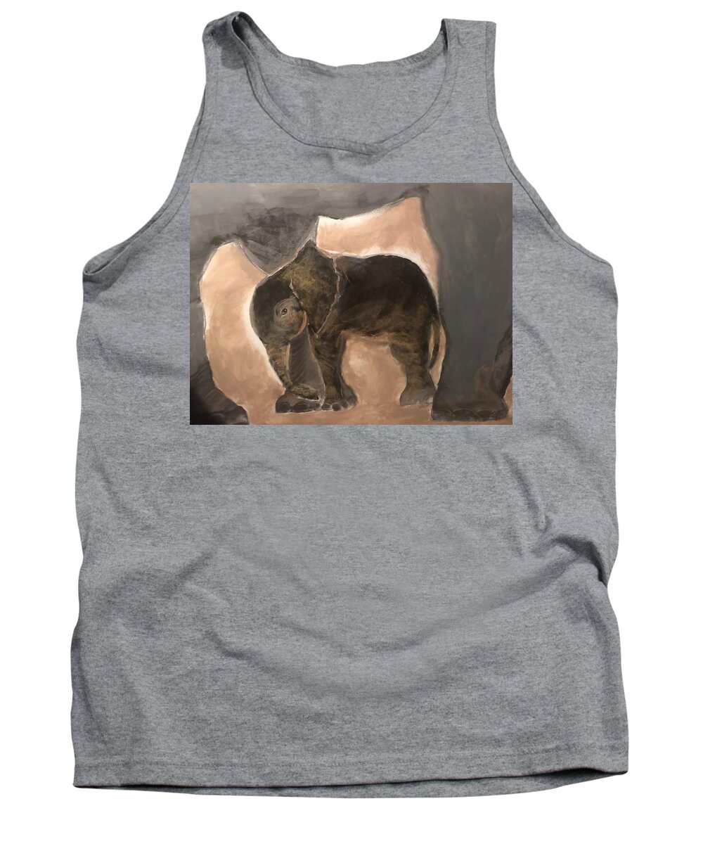  Tank Top featuring the mixed media Big/Small by Angie ONeal