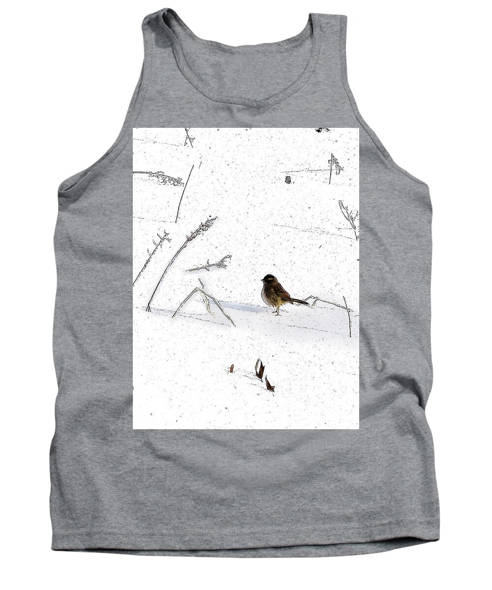 Bird Tank Top featuring the photograph Bird on Snow by Craig Walters