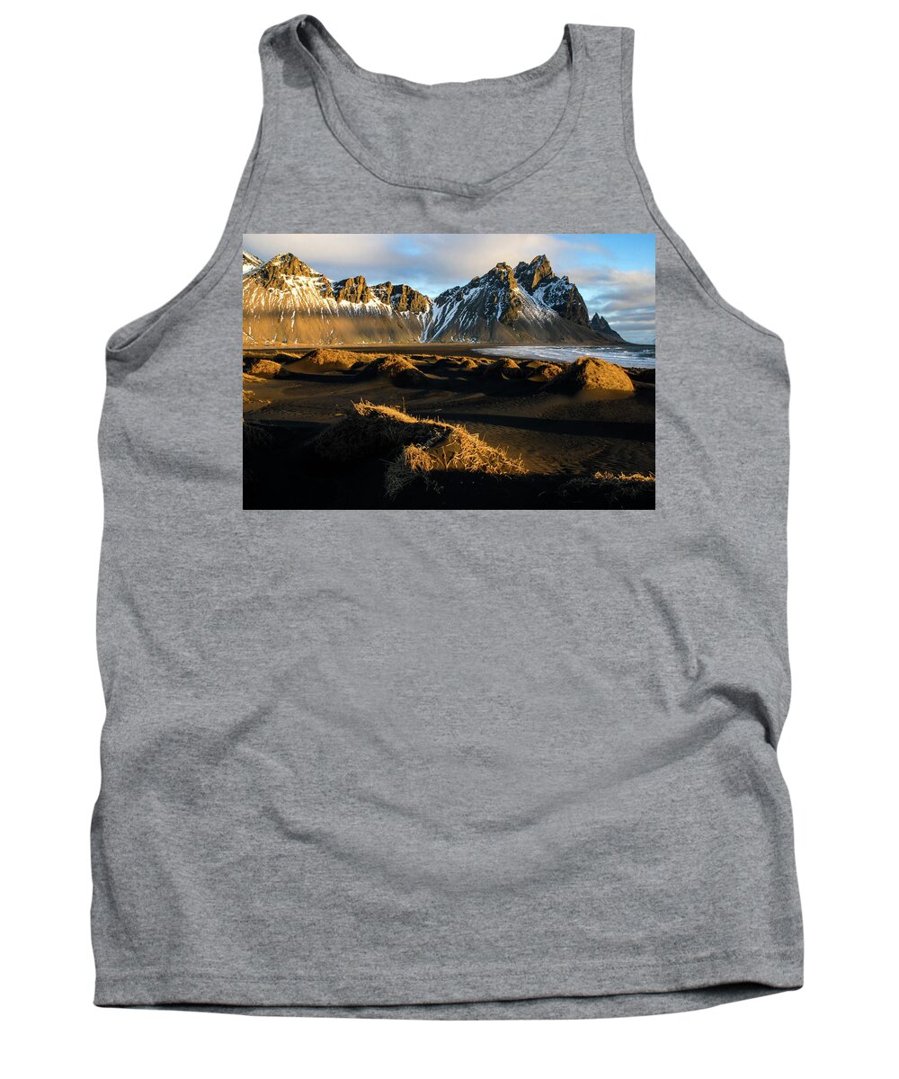 Iceland Tank Top featuring the photograph The Language Of Light - Black Sand Beach, Iceland by Earth And Spirit