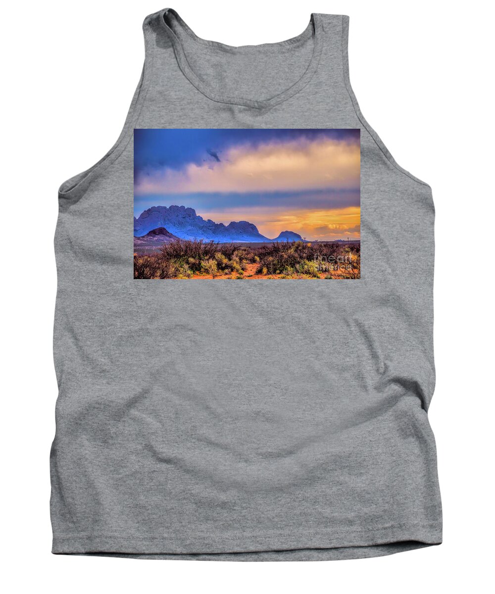 Sunset Tank Top featuring the photograph Blue Sunset NM-AZ by Diana Mary Sharpton
