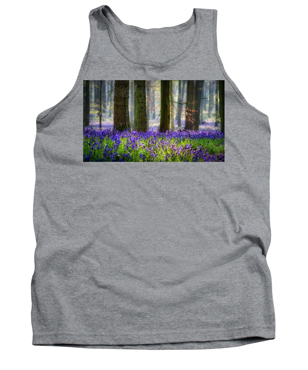 Landscape Tank Top featuring the photograph Bluebell wood 2 by Remigiusz MARCZAK