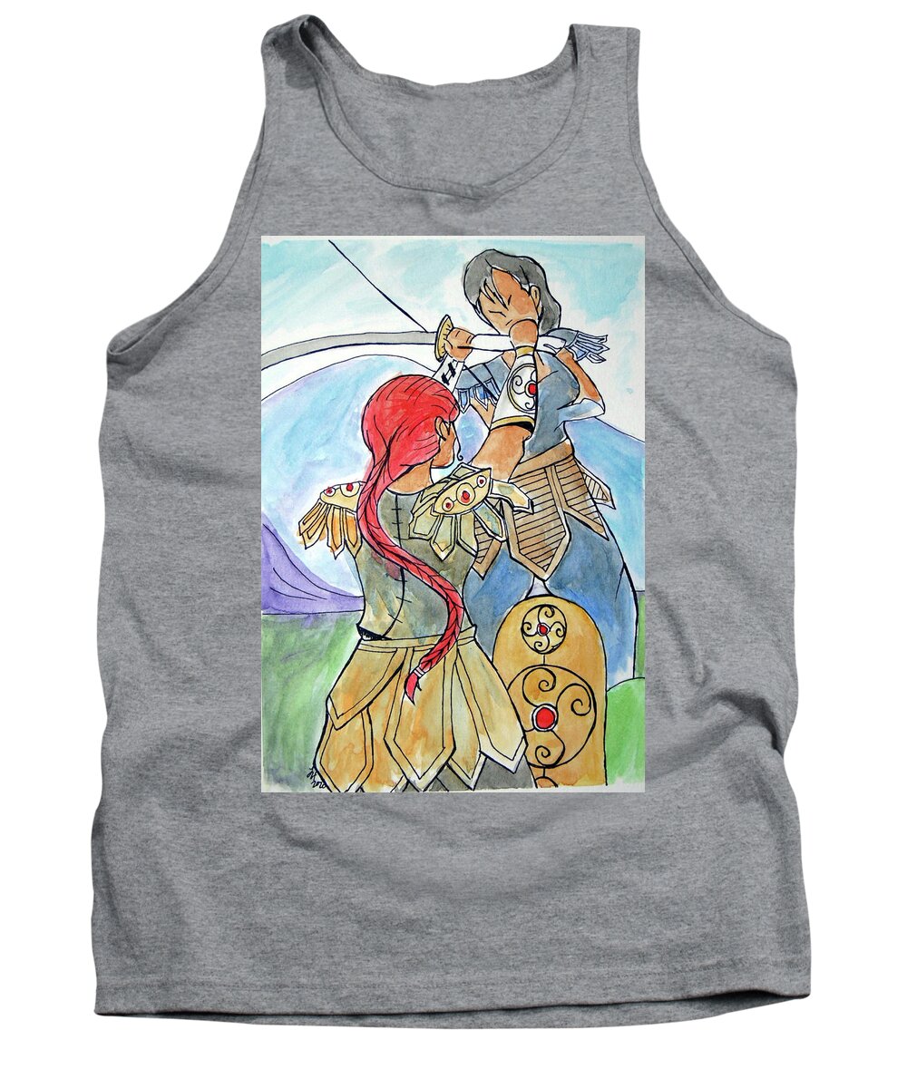 Boudicca Tank Top featuring the painting Boudicca by Loretta Nash