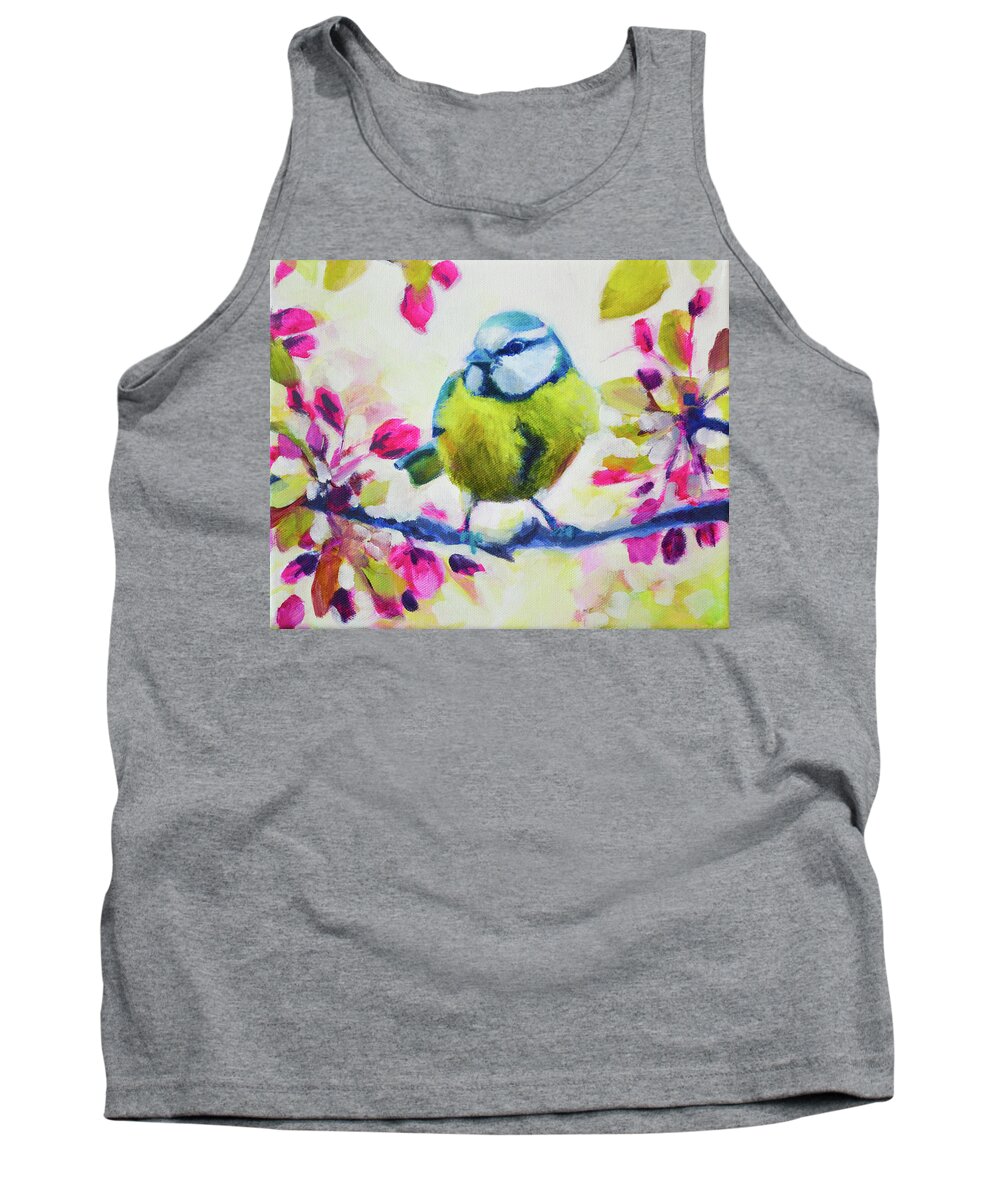 Birds Tank Top featuring the painting Bright Little Bird by Amanda Schwabe