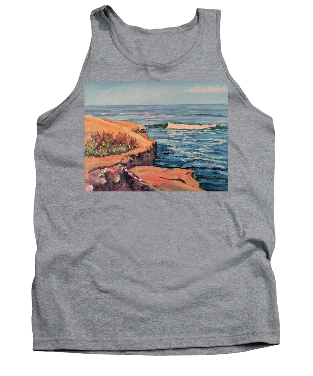 Surf Tank Top featuring the painting Brilliant California Coast by Robert Gerdes