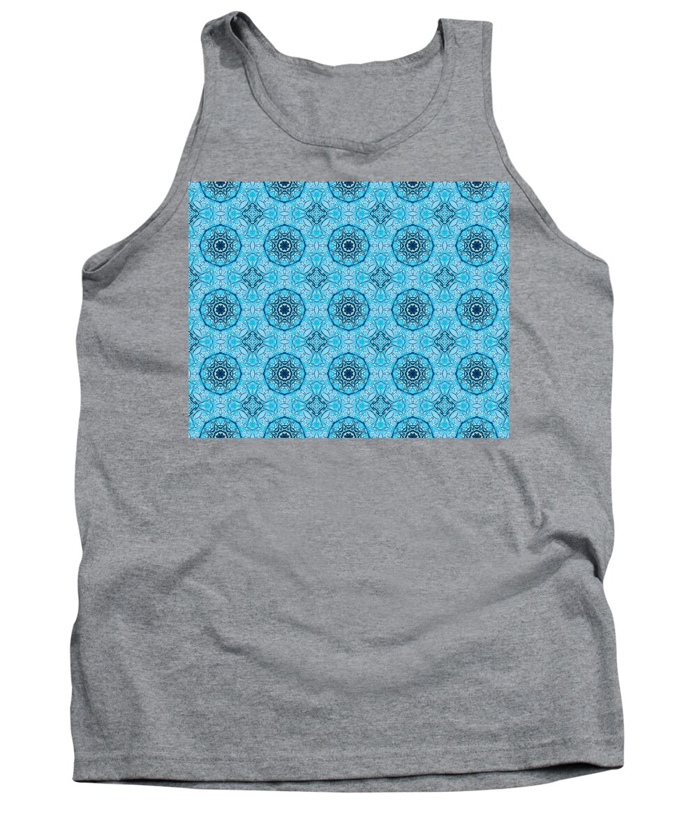 Abtract Geometric Art Tank Top featuring the photograph Abstract Geometric Art in Blue by Caterina Christakos