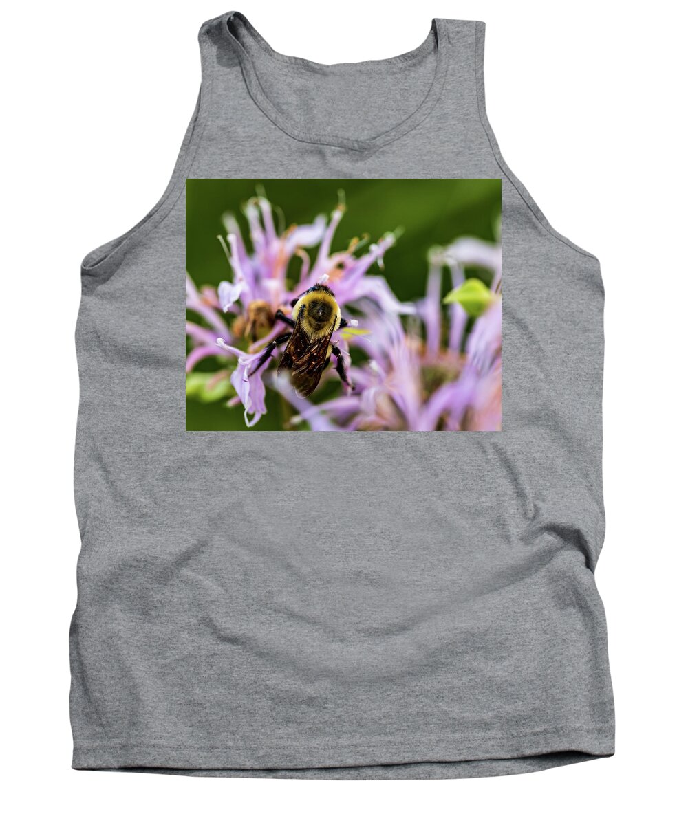 Animals Tank Top featuring the photograph Bumble Bee on Flowers by Amelia Pearn