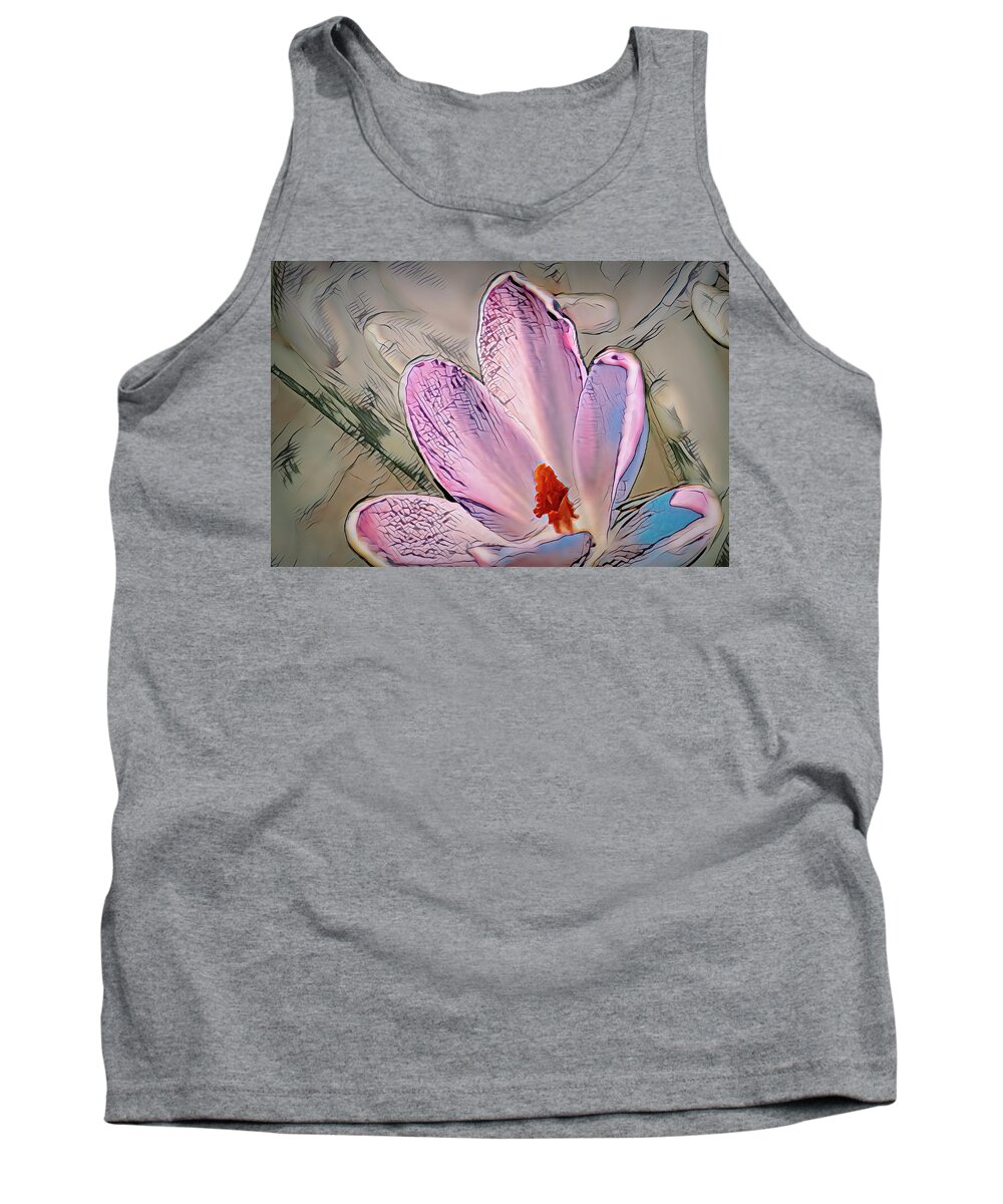 Abstract Tank Top featuring the photograph Burnt Crocus by Robert Potts