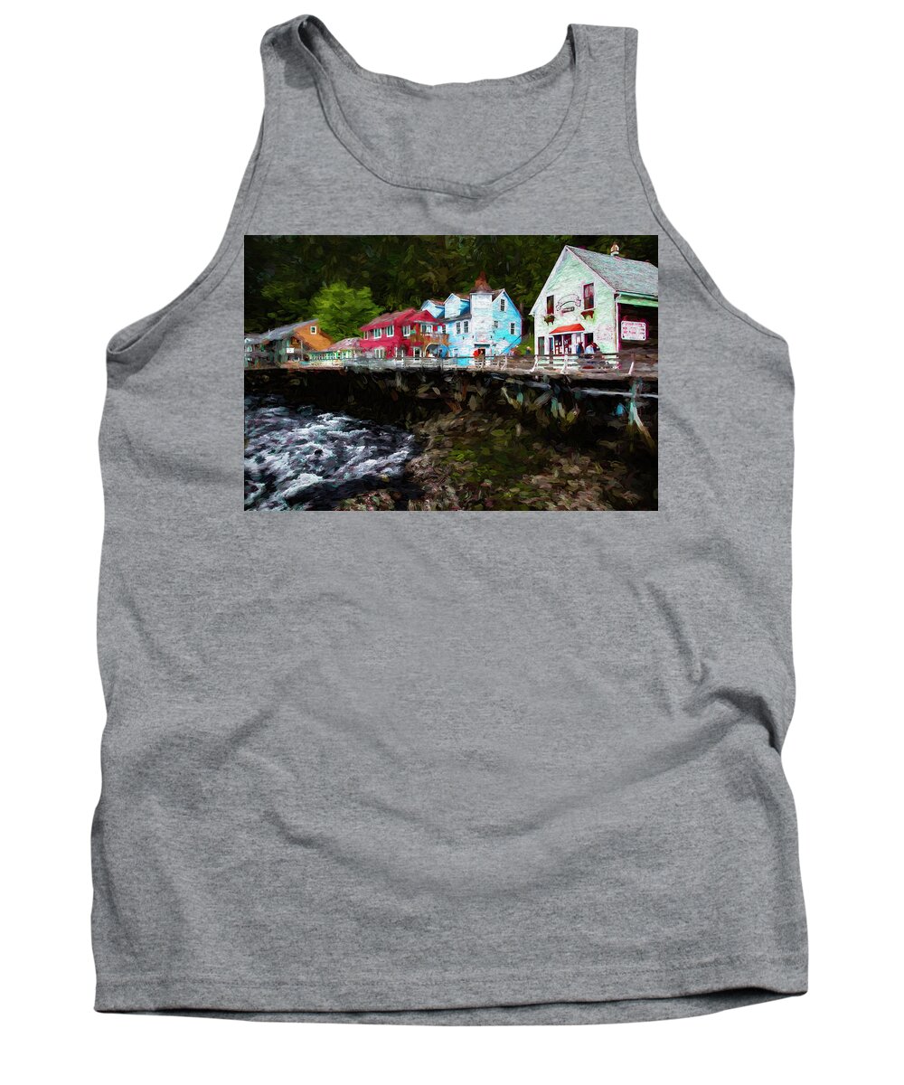 2016 Tank Top featuring the digital art By the Ketchikan River by Bruce Bonnett
