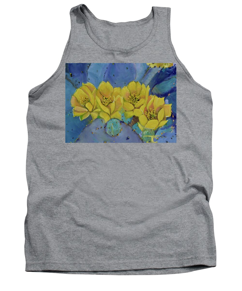 Cactus. Flowers Tank Top featuring the painting Cactus Flower by Julie Todd-Cundiff