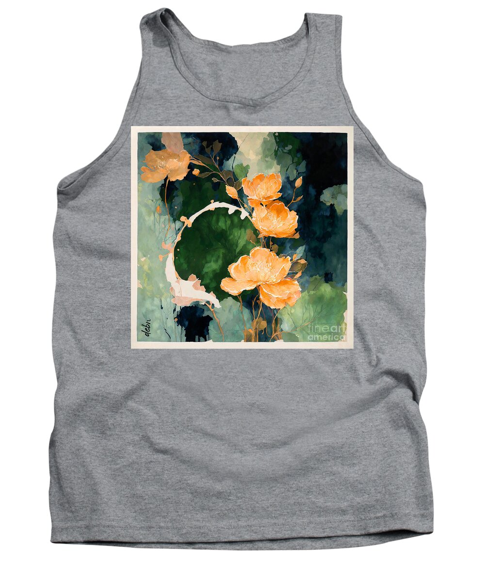 Cactus Tank Top featuring the digital art Cactus Flower Oriental by Deb Nakano