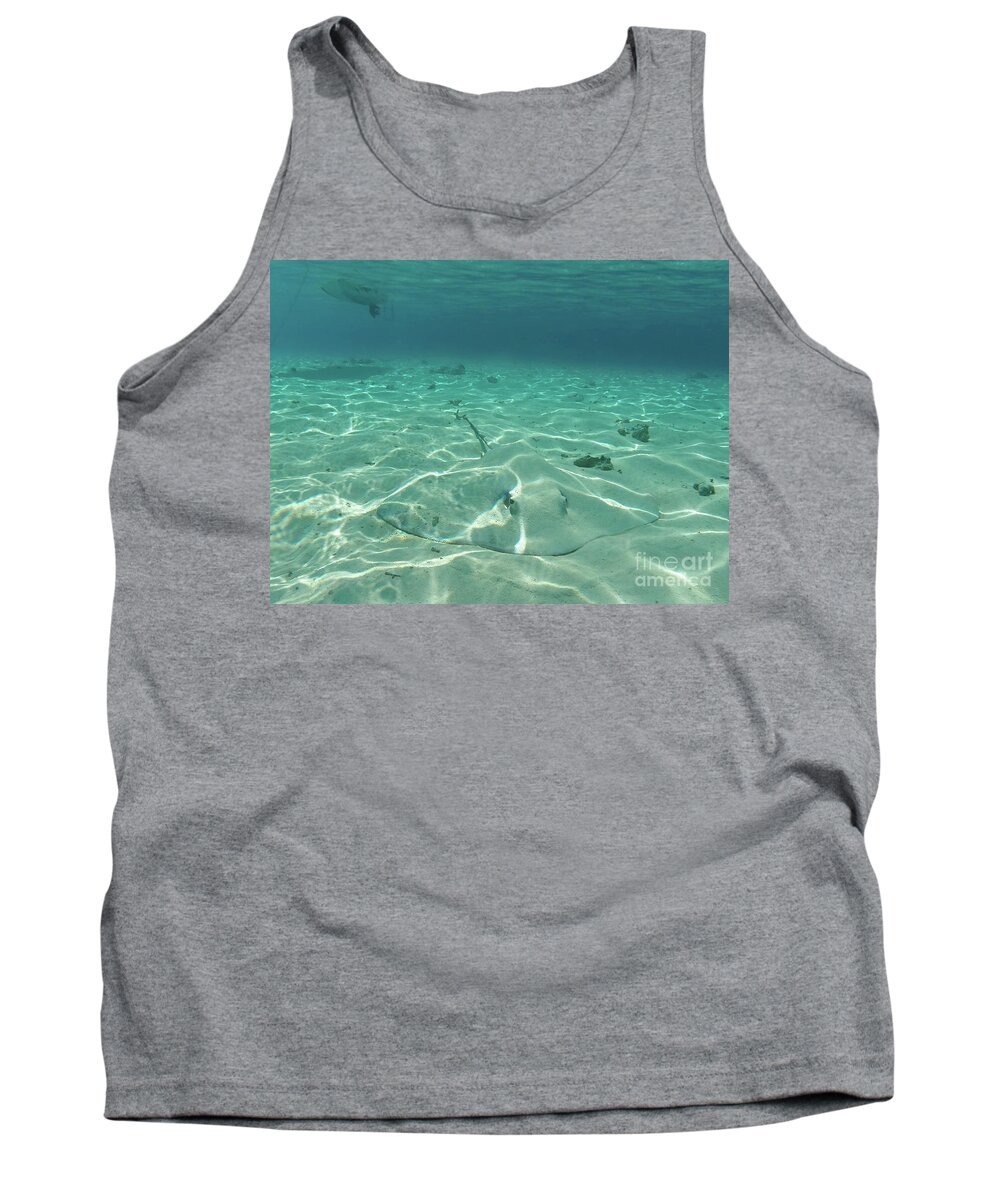 Ocean Tank Top featuring the photograph Camoflauged stingray by Ed Stokes
