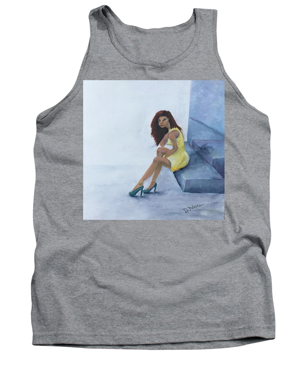 Lady Tank Top featuring the painting Captivating Ladies 3 by Deborah Naves