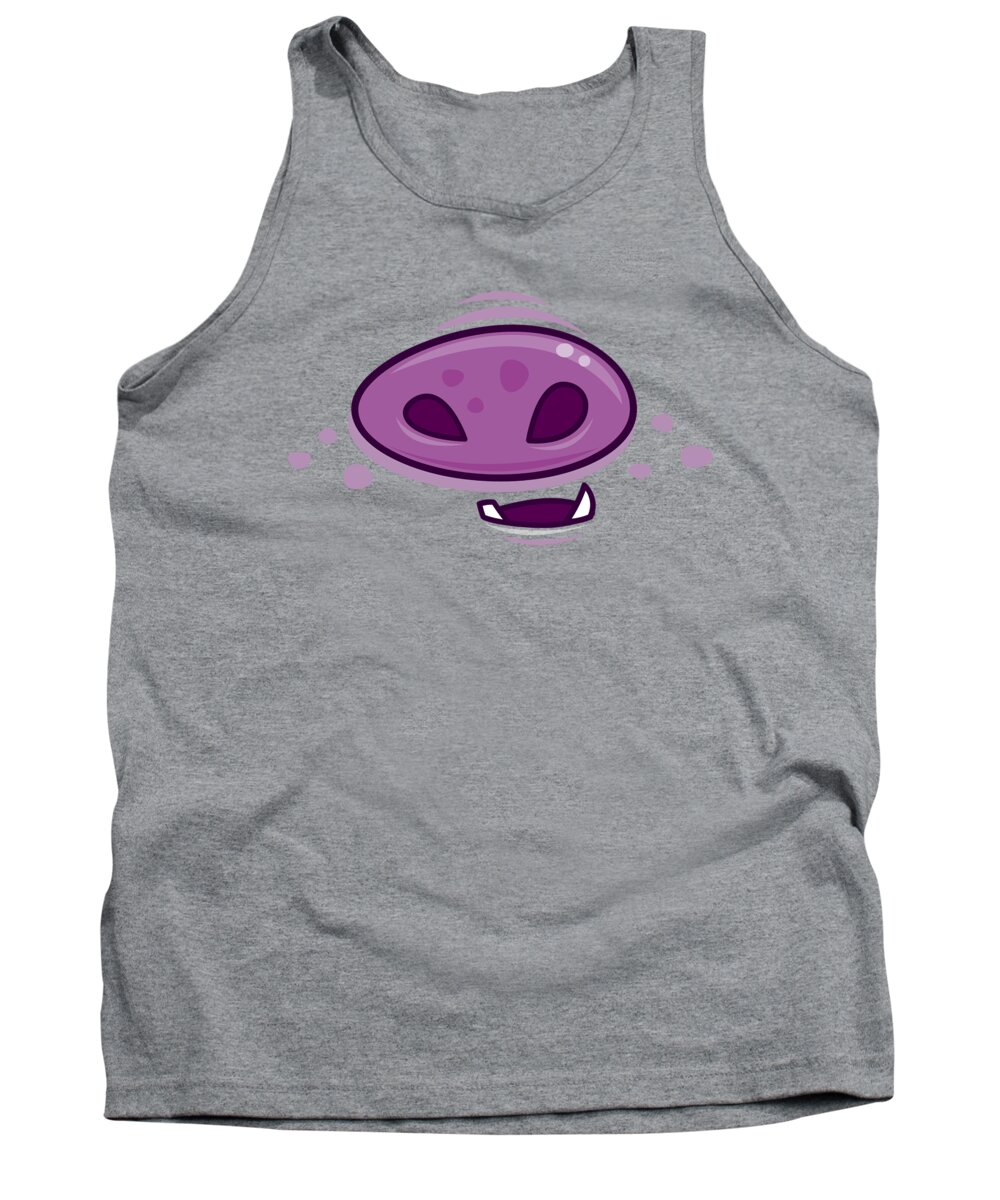 Pig Tank Top featuring the digital art Cartoon Pig Snout and Mouth by John Schwegel